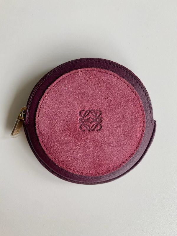 全新Loewe酒紅小圓零錢包 