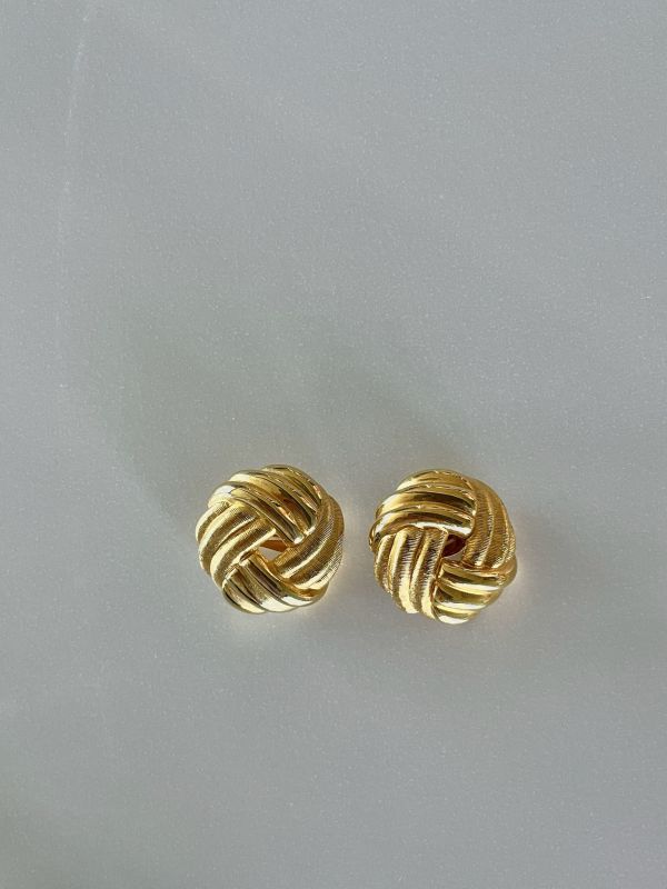 復古立體編織耳夾 