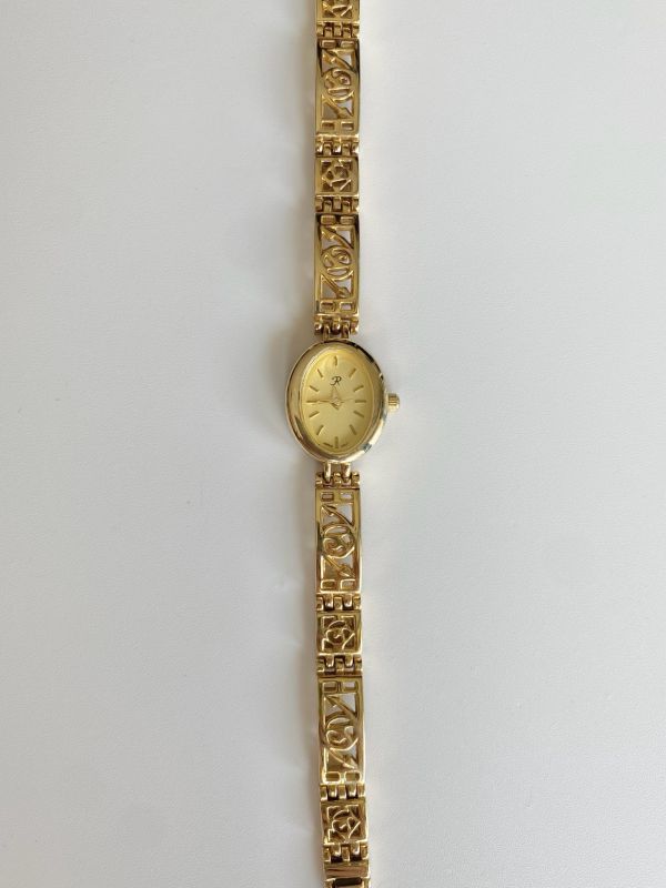 R中古橢圓錶雕花鍊 | Vintage R Watch with Beautiful Carved Strap 
