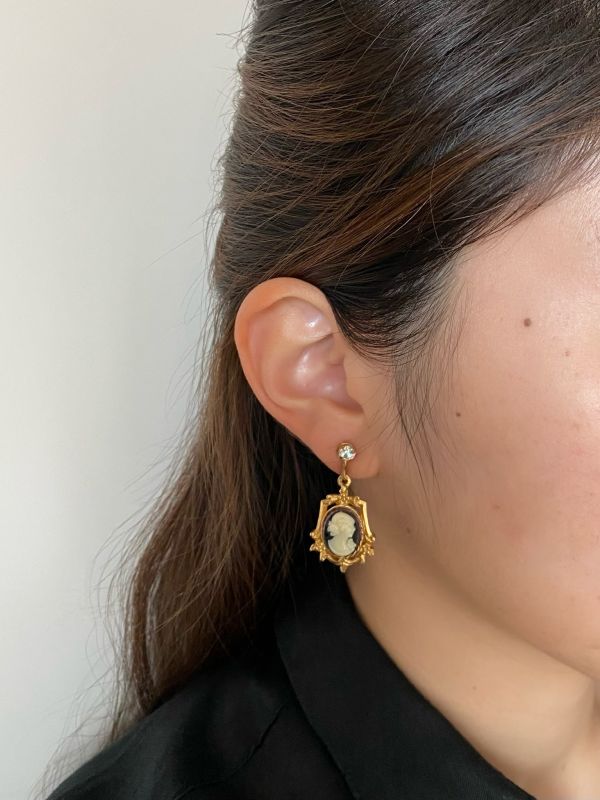 英國Cameo 仕女圖像耳夾 