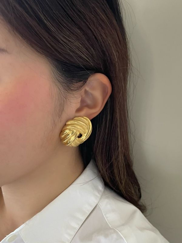 復古立體編織耳夾 