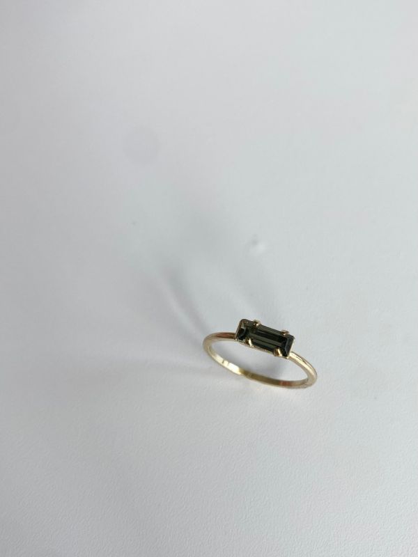 中古Avon 方鑽墨綠戒指 | Vintage Avon Ring In Gold 
