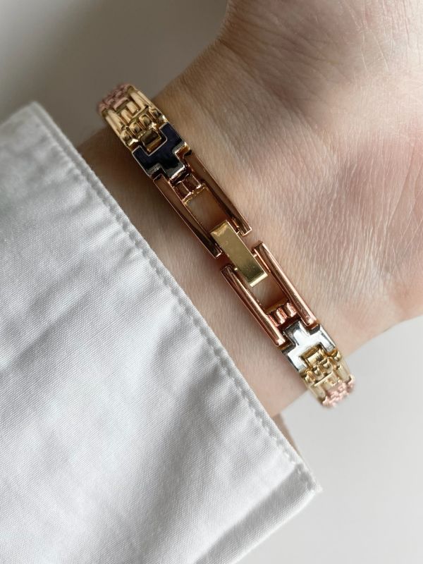 古董幾何撞色錶 | Vintage Watch with Mixed Color Strap 
