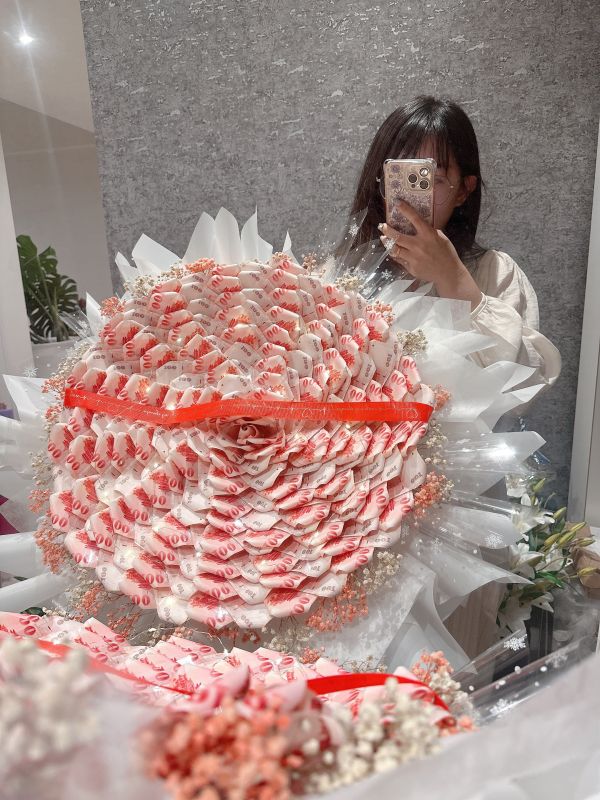 夢幻款白色大花(88張/99張/100張) 有錢花,鈔票花,金錢花,生日禮物,聖誕禮物,求婚禮物,禮物