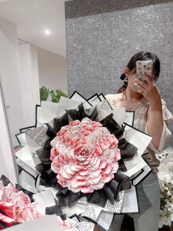 黑白小香風大花(36張/52張) 有錢花,鈔票花,金錢花,生日禮物,聖誕禮物,求婚禮物,禮物
