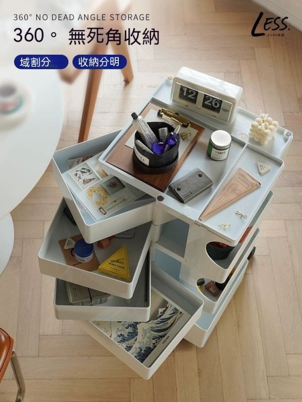 北歐創意收納櫃/現代簡約床頭櫃/可移動零食推車 