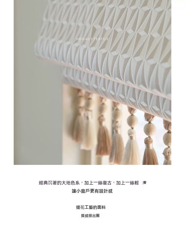HEGALY 輕奢復古羅馬簾/臥室幾何/升降遮光窗簾 