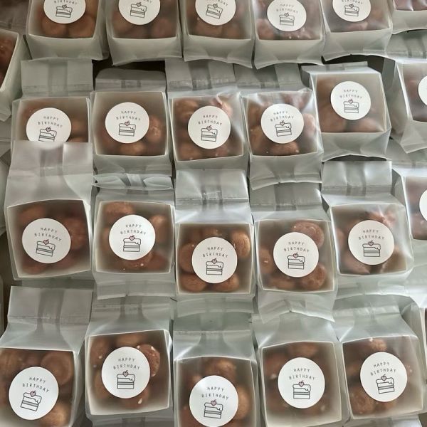 珍珠糖泡芙-生日貼紙 餅乾分享包 手工餅乾 幼兒園分享禮 珍珠糖泡芙 生日餅乾 生日禮