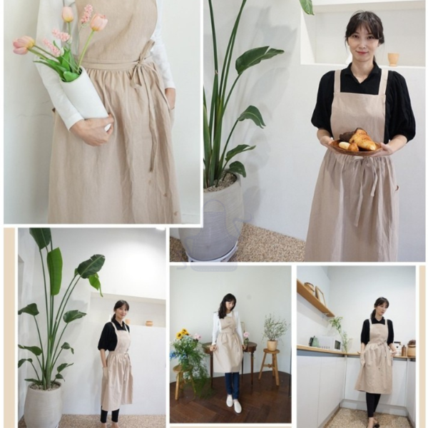 韓版長棉麻圍裙│雜誌親子款│ 