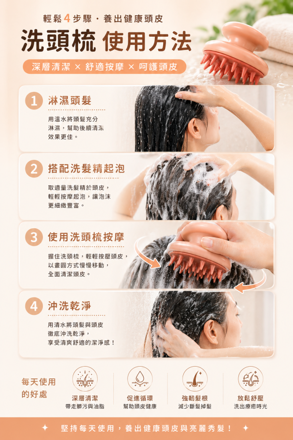 洗頭按摩梳 