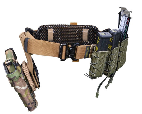 ICEVENTS® Aero High Mobility Ventilated Gun Belt Pads冰風減壓透氣適型曲面腰帶墊 ICEVENTS, 減壓透氣腰帶墊, 高機動, 舒適腰帶, 透氣腰帶墊, 耐磨材質, 蜂巢結構, 坐骨神經壓力, 全方位透氣, 軍警裝備