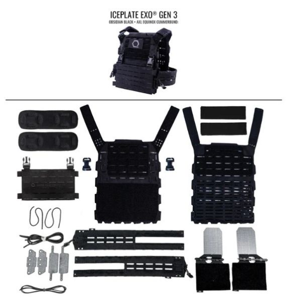 ICEPLATE EXO® Gen 3 Ultralight Minimalist Plate Carrier超輕量攜板背心(標準版) ICEPLATE EXO®, 超輕量背心, 防彈板攜板背心, Qore Performance, 輕量化裝備, 高強度, 科技材質, 抗紅外線, NIR, 戰術背心