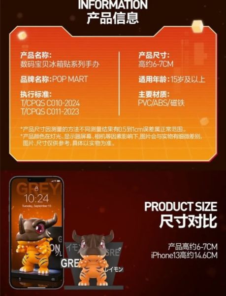 泡泡瑪特 數碼寶貝 冰箱貼 