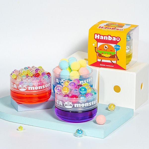 【GAGA 嘉年華】漢堡怪史萊姆 GAGA monster 、漢堡怪史萊姆、漢堡、漢堡造型、創意啟發玩具、安全無毒史萊姆、、療癒系史萊姆、隨開即玩