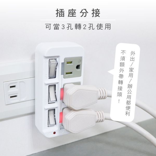 【KINYO】3P高溫斷電3開3插分接器 (GI-333) 分接器