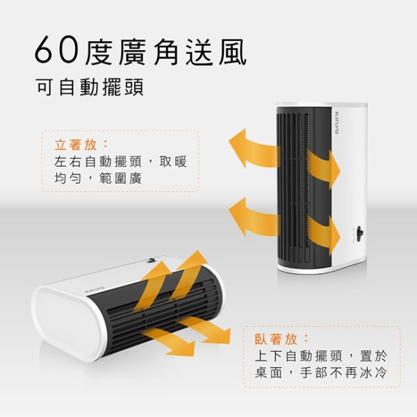 【KINYO】迷你立臥兩用電暖器 (EH-80) 電暖器