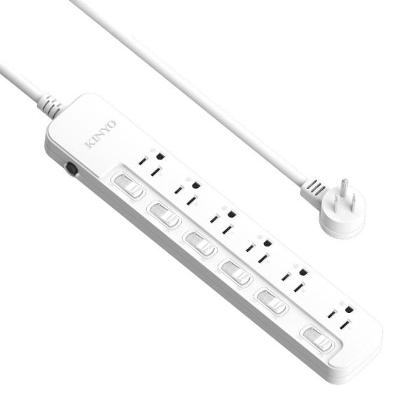 【KINYO】6開6插安全延長線 (NSD-366)9尺 延長線