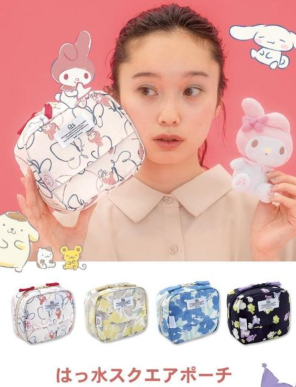 日本限定 三麗鷗聯名WPC. 多夾層 防水收納包 方形化妝包 大耳狗 布丁狗 美樂蒂 聯名款拉鍊包 多功能收納包 日本限定 三麗鷗聯名WPC. 防水收納包 方形化妝包 大耳狗 布丁狗 美樂蒂 聯名款拉鍊包 多功能收納包