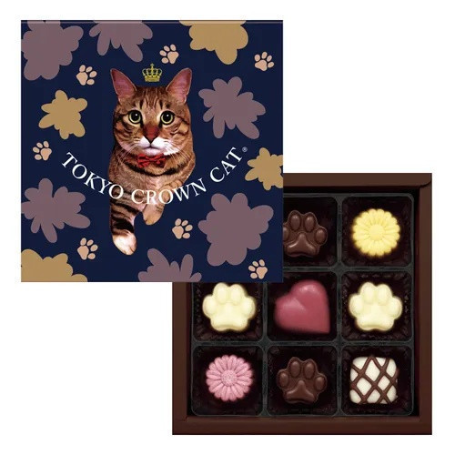 情人節限定 TOKYO CROWN CAT貓咪巧克力禮盒9個入 情人節限定 TOKYO CROWN CAT貓咪巧克力禮盒9個入