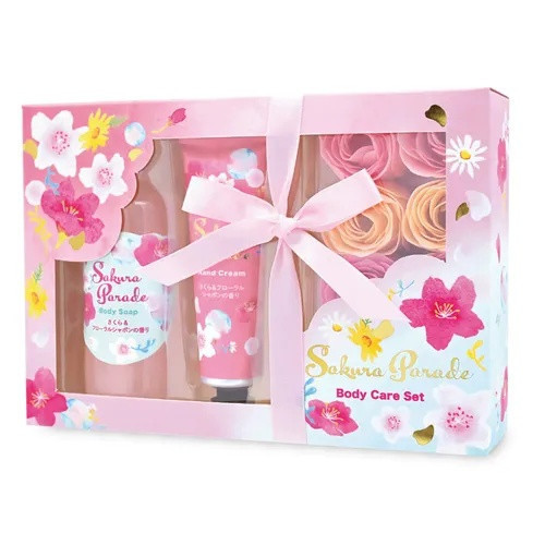 -櫻花季限定 sakura parade櫻花香沐浴乳+護手霜+泡澡花瓣禮盒 -櫻花季限定 sakura parade櫻花香沐浴乳+護手霜+泡澡花瓣禮盒