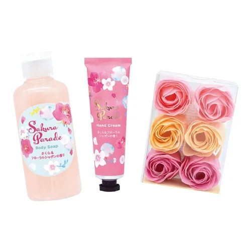 -櫻花季限定 sakura parade櫻花香沐浴乳+護手霜+泡澡花瓣禮盒 -櫻花季限定 sakura parade櫻花香沐浴乳+護手霜+泡澡花瓣禮盒