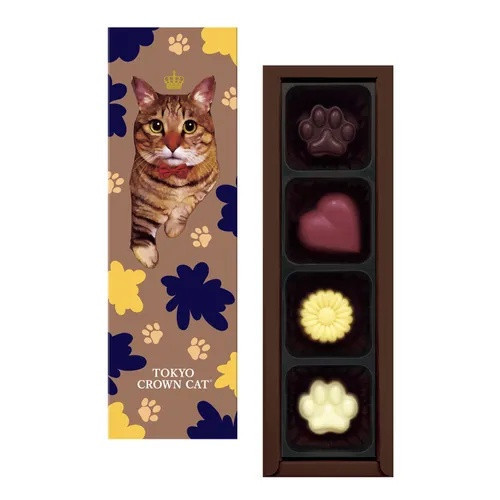 情人節限定 TOKYO CROWN CAT貓咪巧克力禮盒4個入 情人節限定 TOKYO CROWN CAT貓咪巧克力禮盒4個入