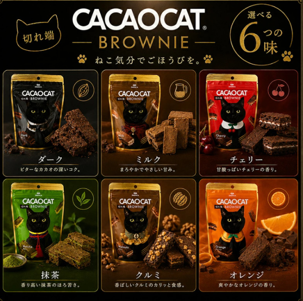 日本 北海道限定 CACAOCAT 布朗尼 黑巧克力 北海道伴手禮 可可貓 巧克力布朗尼 黑貓布朗尼夾心酥 切塊布朗尼 60G 日本 北海道限定 CACAOCAT 布朗尼 黑巧克力 北海道伴手禮 可可貓 巧克力布朗尼 黑貓布朗尼夾心酥 切塊布朗尼 60G