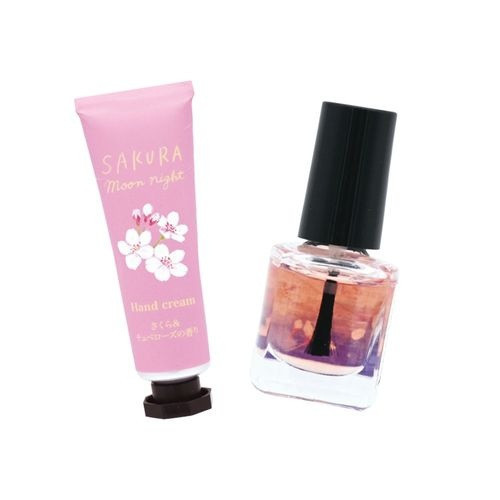 櫻花季限定 sakura moon night櫻花香護手霜+指甲油組 -櫻花季限定 sakura moon night櫻花香護手霜+指甲油組