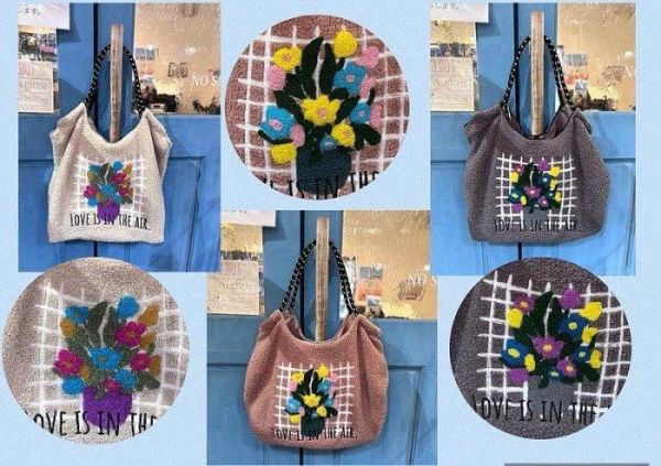 日本限定 羊羔毛 QQ毛 小熊 花卉 貓咪 刺繡手提肩背包 2WAY手提包 刺繡款 輕便兩用手提袋 肩背包 通勤包 購物袋 購物包 日本限定 羊羔毛 QQ毛 小熊 花卉 貓咪 刺繡手提肩背包 2WAY手提包 刺繡款 輕便兩用手提袋 肩背包 通勤包 購物袋 購物包