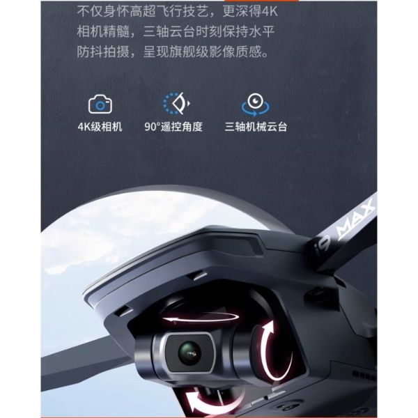 免註冊 i9 Max 數字圖傳 三軸雲台 無刷馬達 GPS定位 光流定位 4k高清畫質 智能返航 智能跟隨 