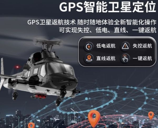 飛狼遙控戰鬥直升機航模飛機像真無人機羽翔F02S自動返航GPS定位 