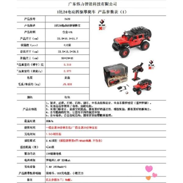 偉力2428 迷你越野攀爬車1：2 