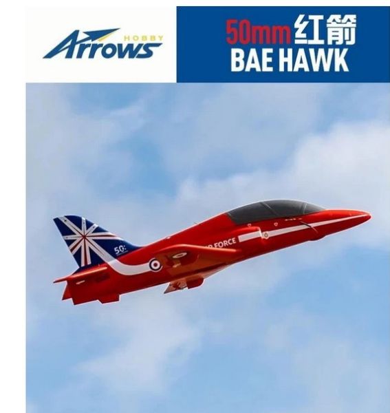 Arrows hobby 藍箭 50mm 紅箭 BAE HAWK 教練機 PNP版+維翼陀螺儀 (同銳飛)    Arrows hobby藍箭50mm L39教練機 PNP + 陀螺儀      藍箭 50mm 紅箭 特色    1. 全新50mm新機款, 一顆 3S電池可進行飛行!    2. 使用FMS 50mm 4s 11葉 動力超強    3. 50mm 11葉動力 音浪好聽.    4. 阿國開箱,組裝 飛行. 影片介紹    5. 如要全程全速飛4S, 需自行更換40a電變,  如全油+半油就 