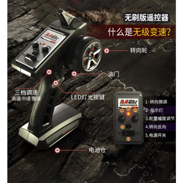 JJRC Q130 1/16 高速遙控車 短卡 無刷  GB1017 