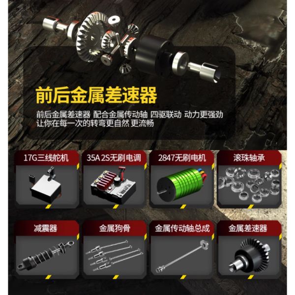 JJRC Q130 1/16 高速遙控車 短卡 無刷  GB1017 