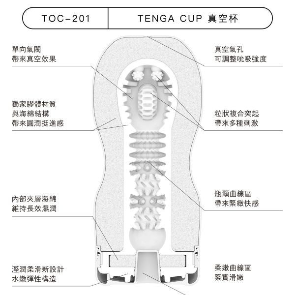 TENGA CUP 真空杯[TOC-201] TENGA,CUP,真空杯,曲線,吸引力,吸附