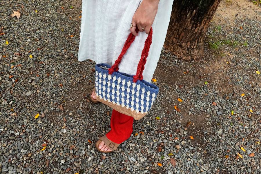 貝殼波浪手提袋 / Shell Waves Jute Bag 