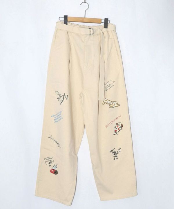 parity附腰帶彩繪塗鴉褲 