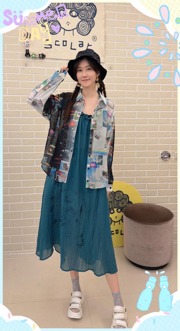 花朵蝴蝶背心洋 