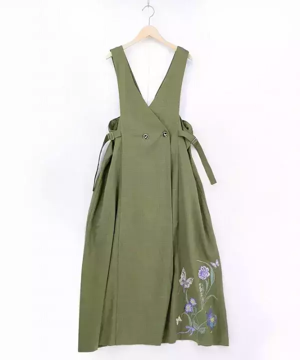 花卉蝴蝶刺繡背心洋 