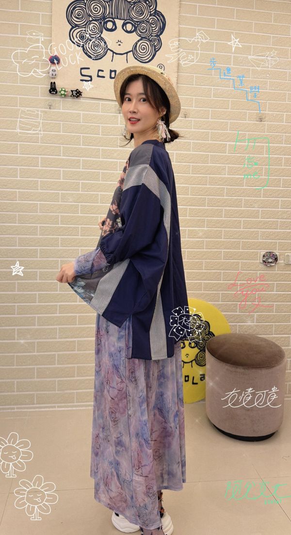 V領襯衫上衣 
