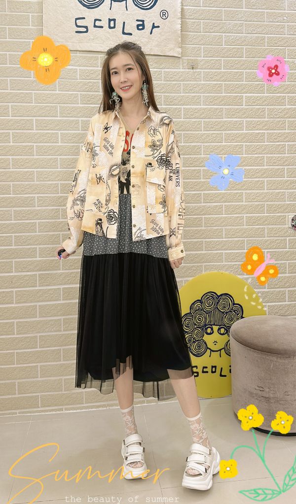 蕾絲印花襯衫 