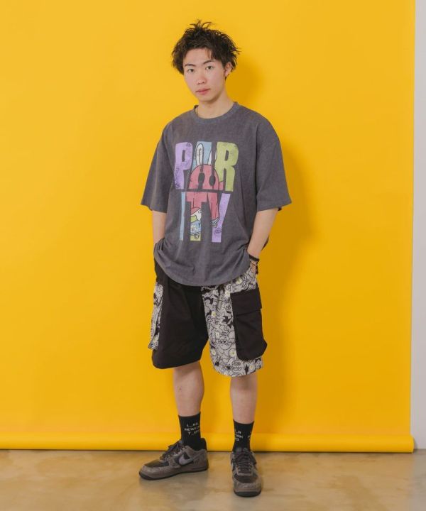 滑板幽靈兔石洗棉中長版 