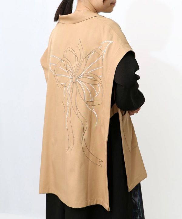 緞帶刺繡背心 