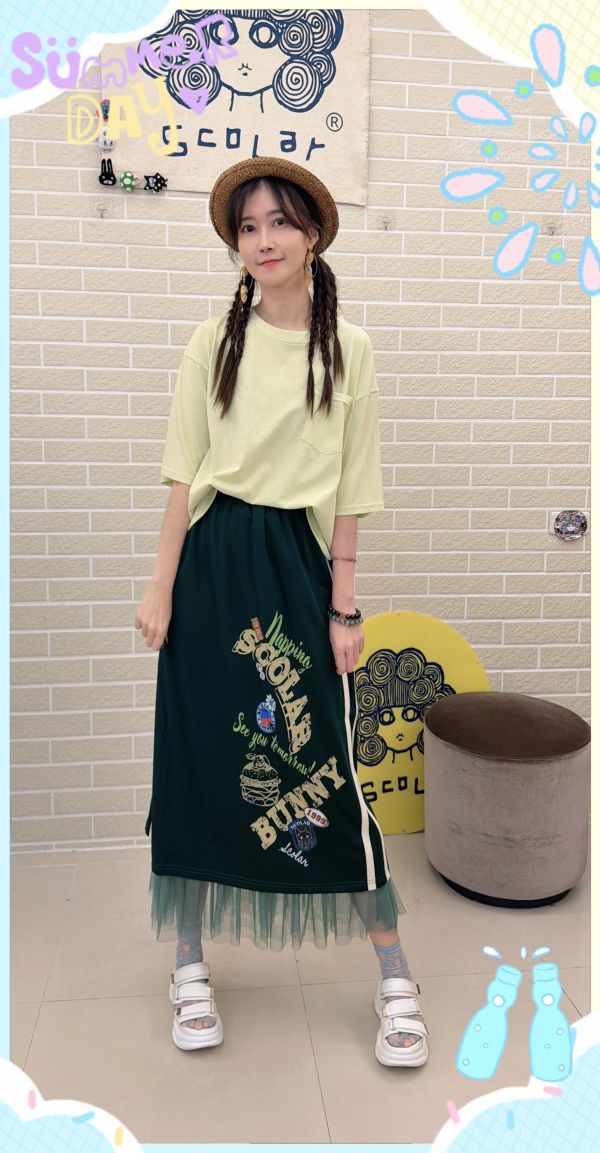 運動風拼紗 裙 