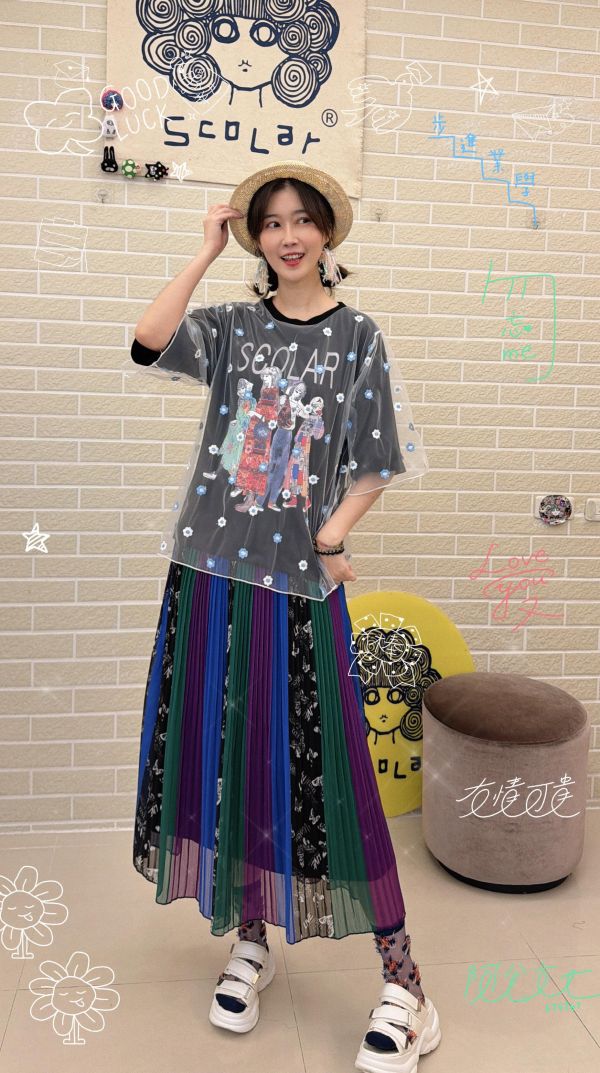 時尚女孩外罩紗上衣 