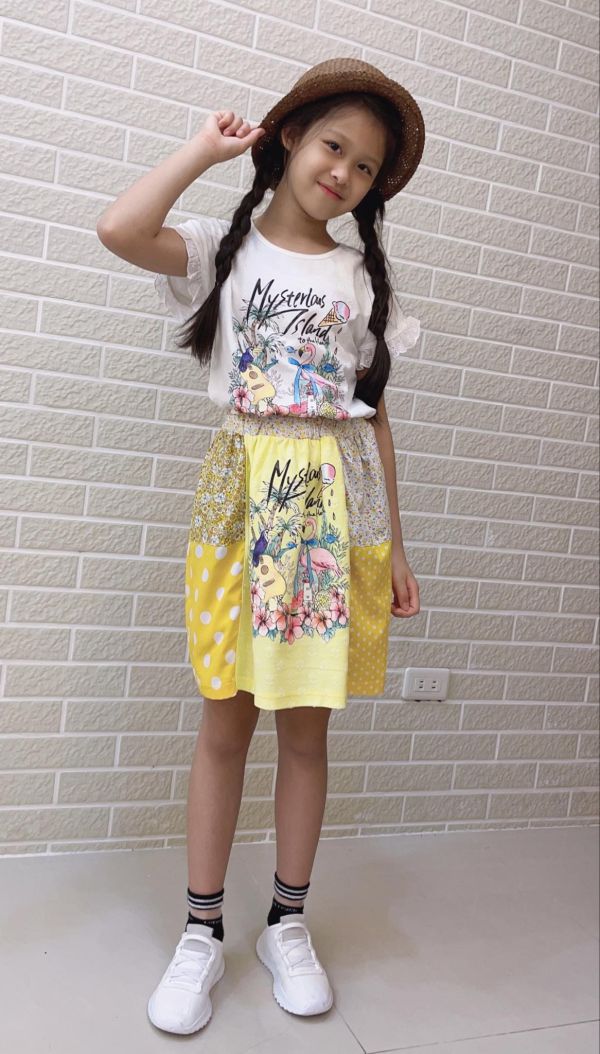 KIDs花園拼接裙 