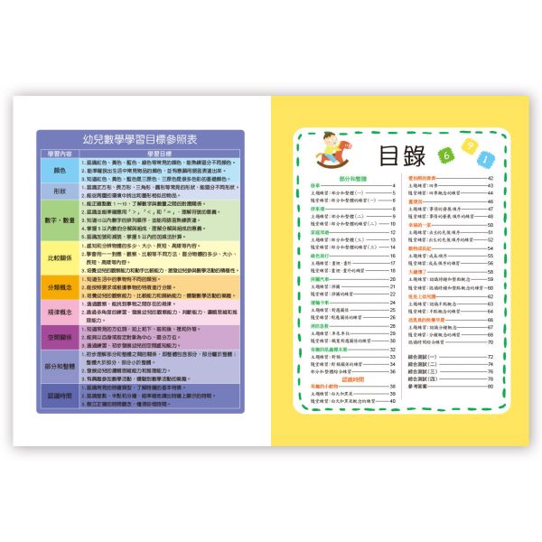 學前數學基礎概念  部分和整體+認識時間 