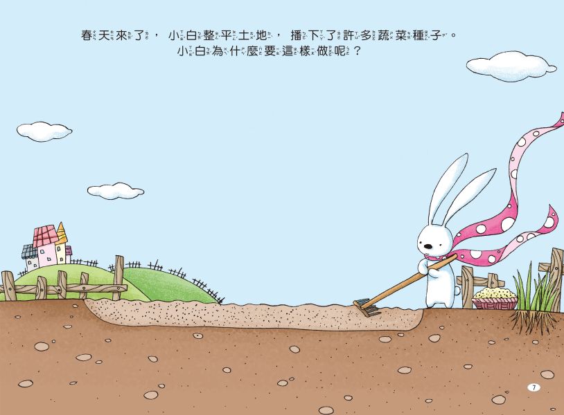 兔子小白益智遊戲繪本：小白的農場 