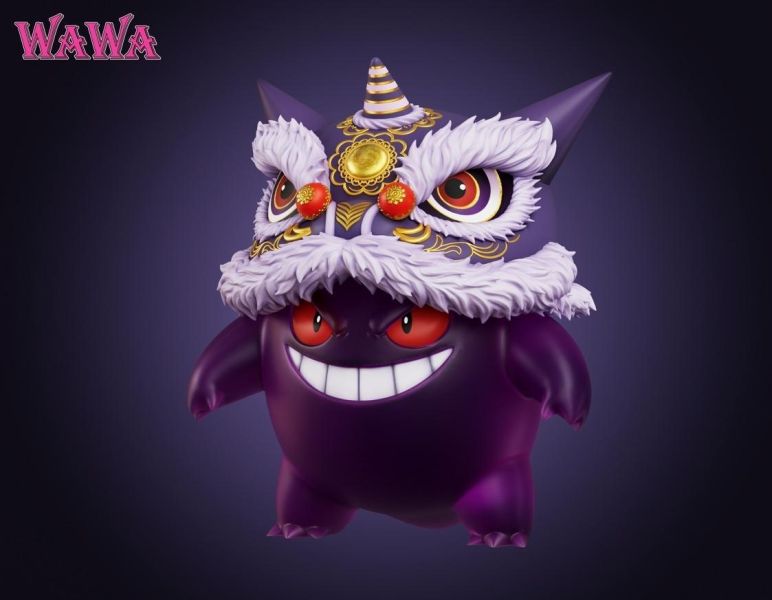 【預購】WAWA 舞獅耿鬼 寶可夢 心蹤,shinzou,GK,雕像,公仔,玩具,模型,一番賞,GK模型,GK雕像